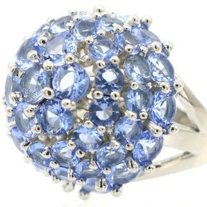 Blue Tanzanite Dome Cocktail Ring. Sz 7